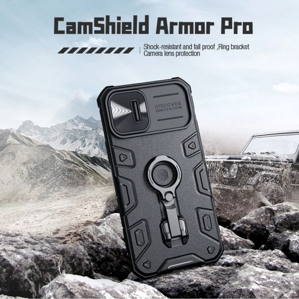 Apple iPhone 14 suojakuori sininen Nillkin CamShield Armor Pro