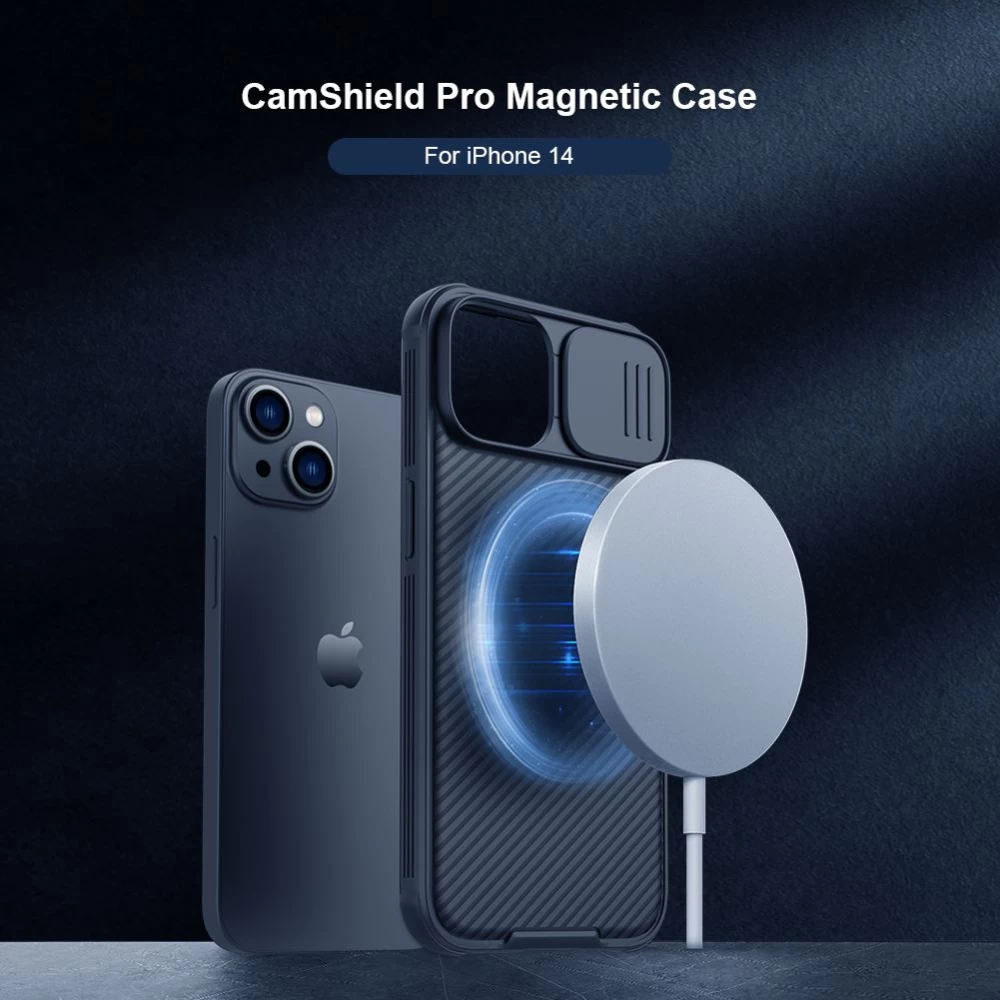 Apple iPhone 14 ümbris sinine Nillkin CamShield Pro Magnetic