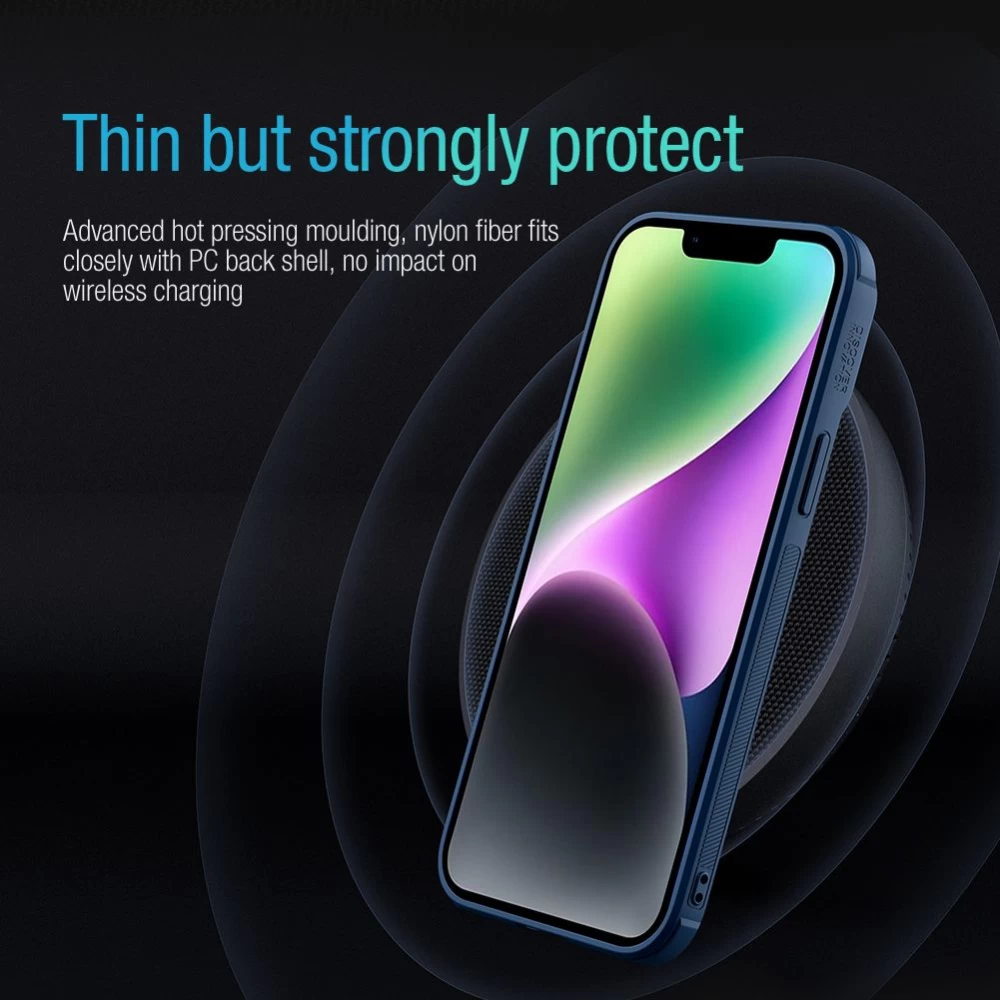 Apple iPhone 14 suojakuori sininen Nillkin Textured  S Magnetic