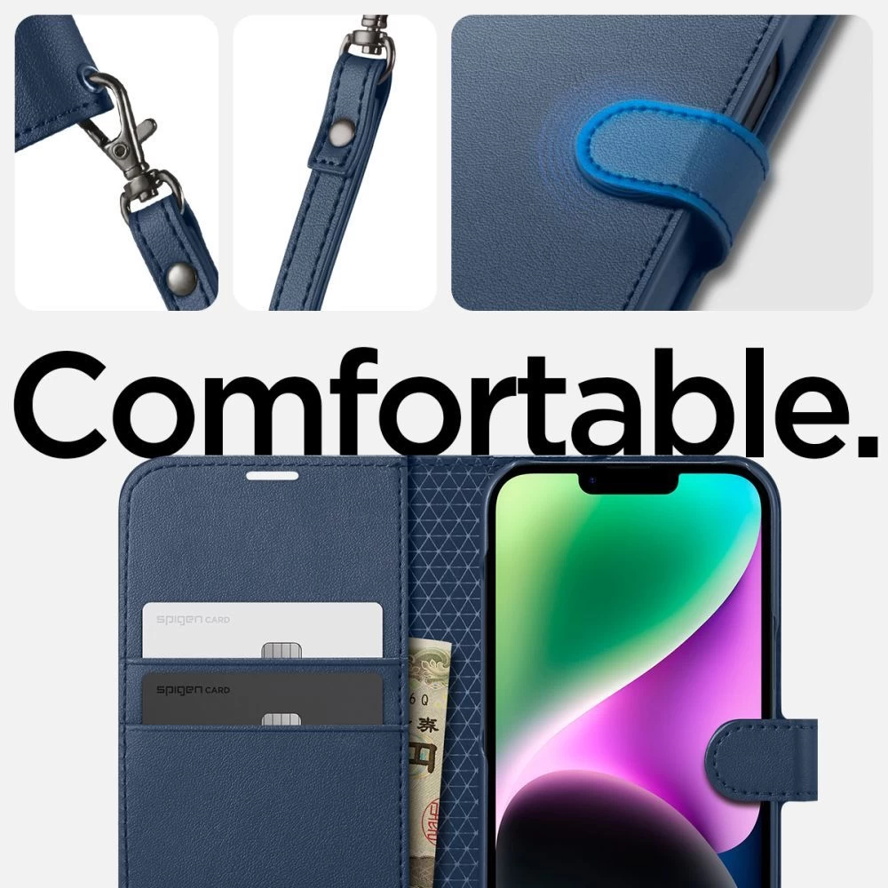 Apple iPhone 14 suojakotelo sininen SPIGEN WALLET S
