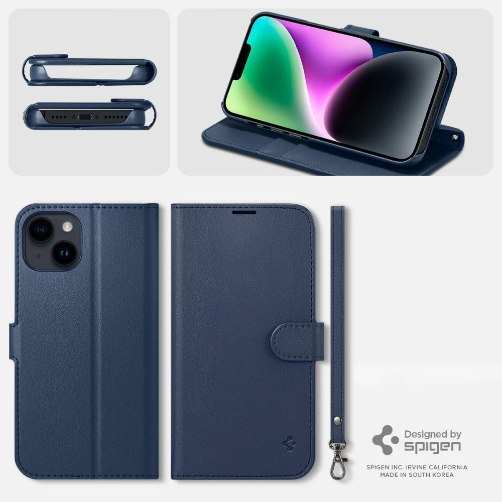 Apple iPhone 14 suojakotelo sininen SPIGEN WALLET S