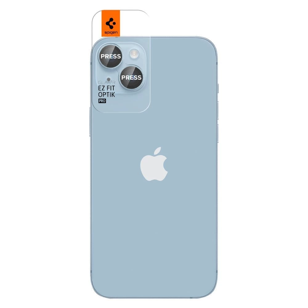 Apple iPhone 14 apsauginis stiklas mėlyna SPIGEN OPTIK.TR EZ FIT CAMERA PROTECTOR (2-pack)