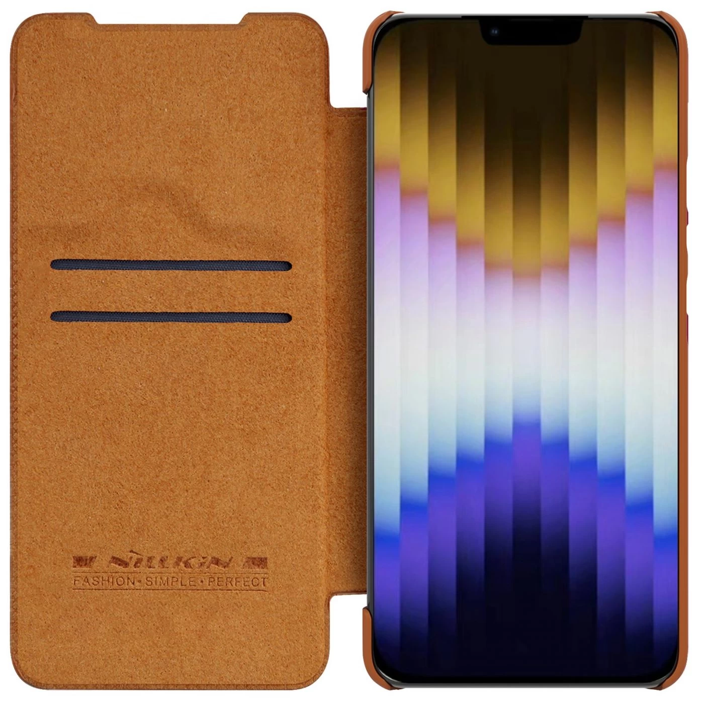 Apple iPhone 14 suojakotelo ruskea Nillkin Qin Pro Leather