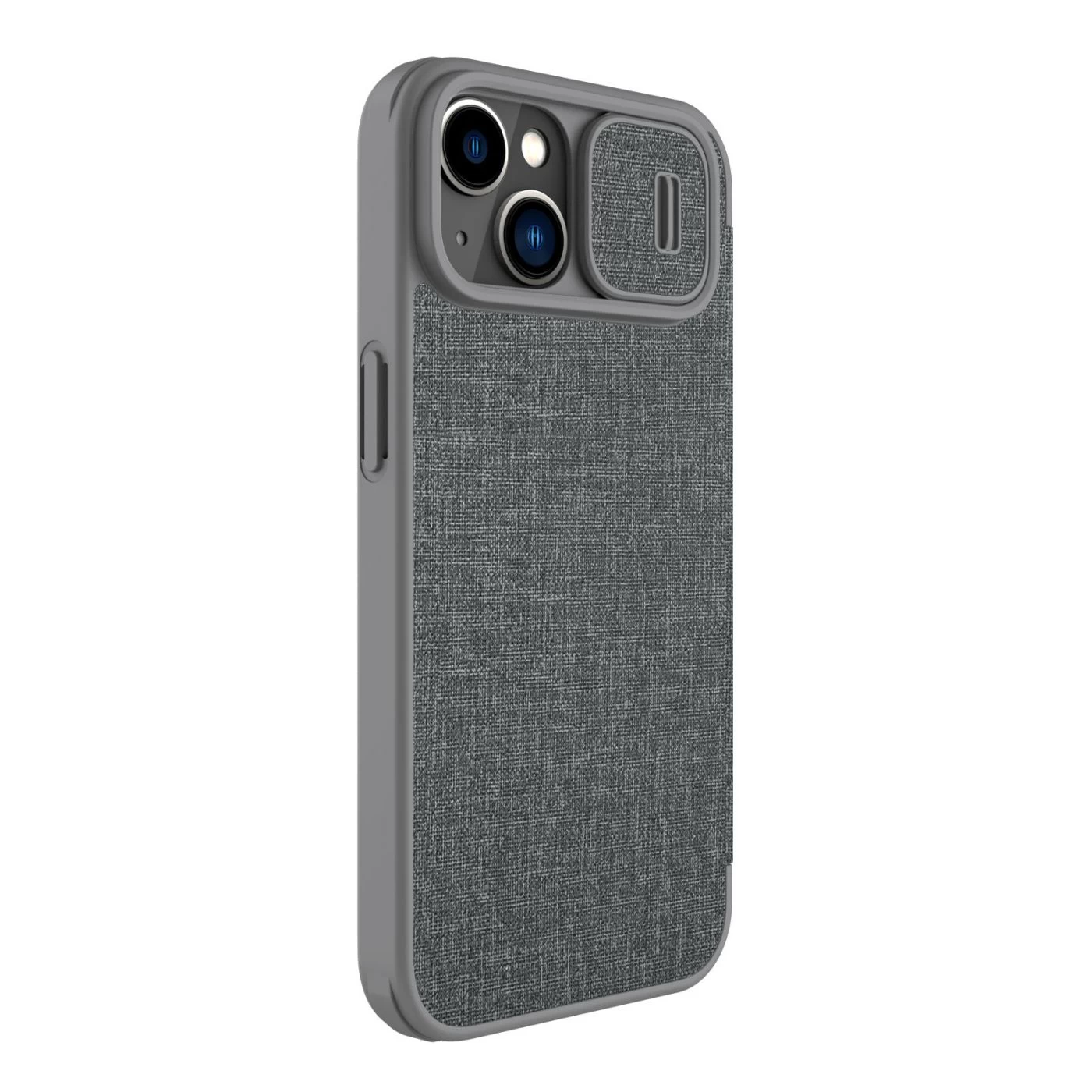 Apple iPhone 14 suojakotelo harmaa Nillkin Qin Pro Leather (Cloth Version)