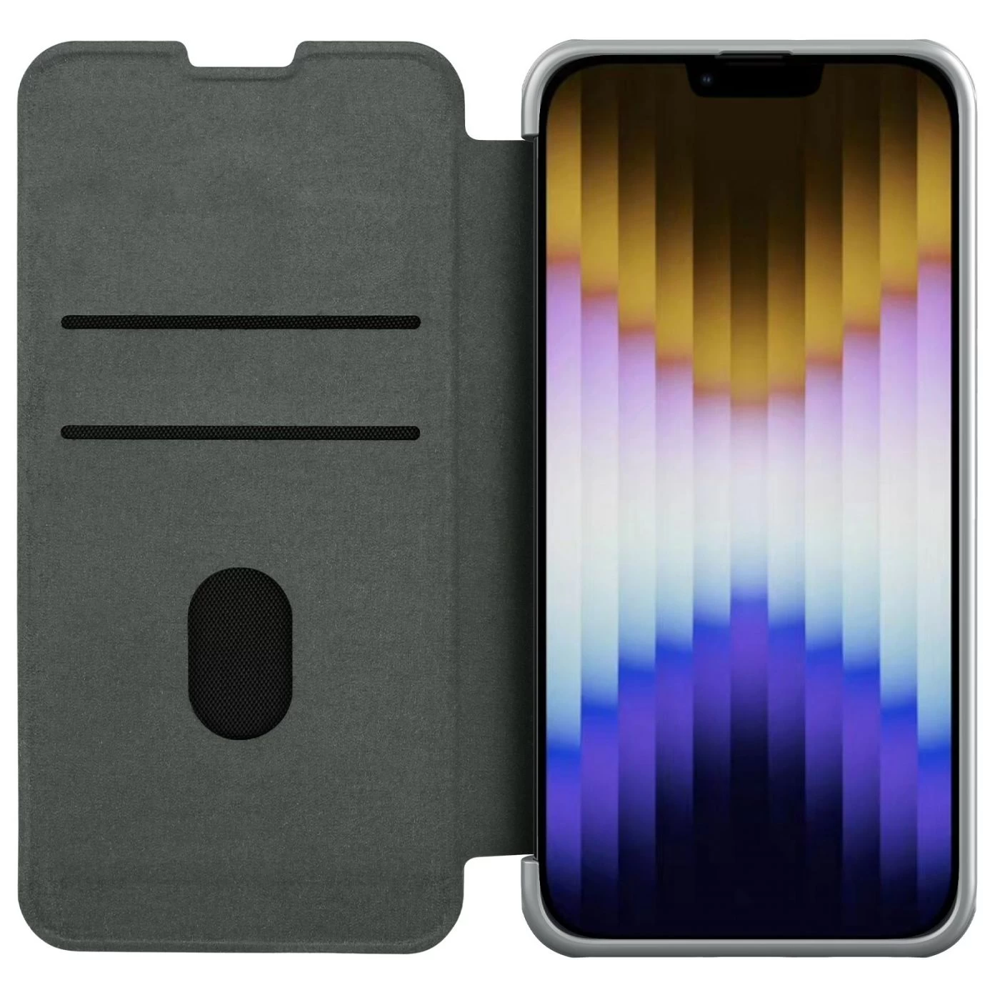 Apple iPhone 14 suojakotelo harmaa Nillkin Qin Pro Leather (Cloth Version)