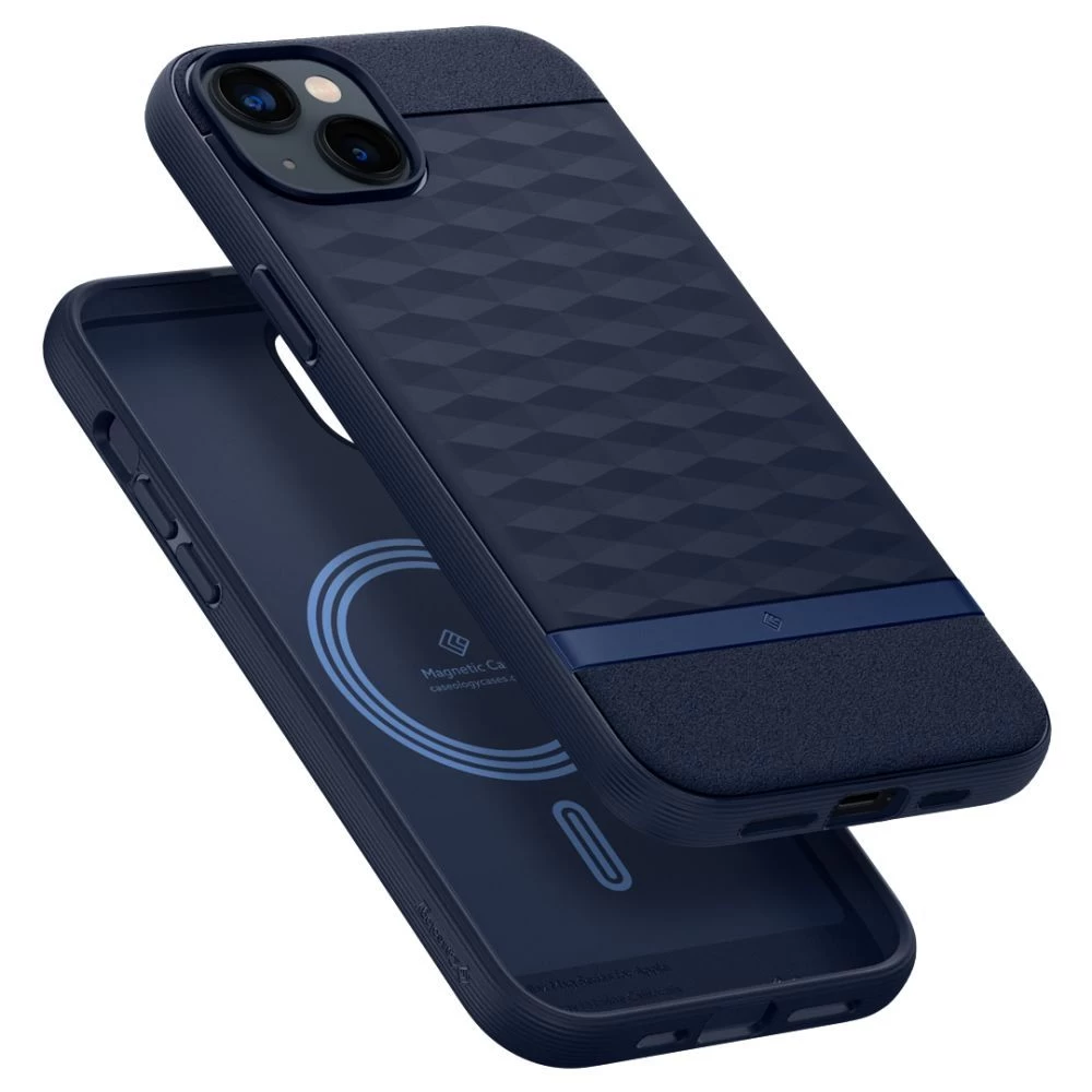 Apple iPhone 14 suojakuori sininen CASEOLOGY Parallax Mag Magsafe