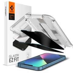 iPhone iPhone 14 apsauginis stiklas SPIGEN GLAS.TR ”EZ FIT” PRIVACY 2-PACK Apple iPhone 14