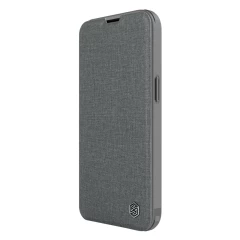 Apple iPhone 14 suojakotelo harmaa Nillkin Qin Pro Leather (Cloth Version)