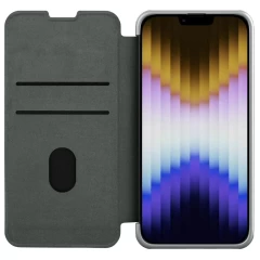 Apple iPhone 14 suojakotelo harmaa Nillkin Qin Pro Leather (Cloth Version)