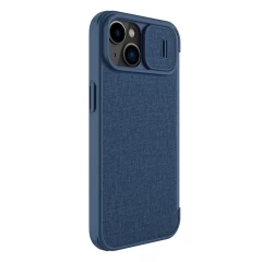 Apple iPhone 14 suojakotelo sininen Nillkin Qin Pro Leather (Cloth Version)