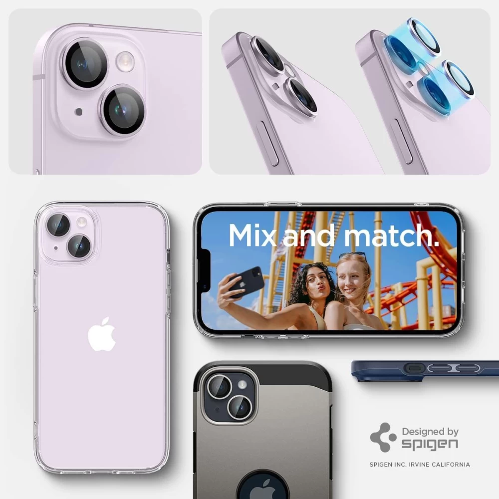 Apple iPhone 14 Plus apsauginis stiklas  SPIGEN OPTIK.TR EZ FIT CAMERA PROTECTOR (2-pack)
