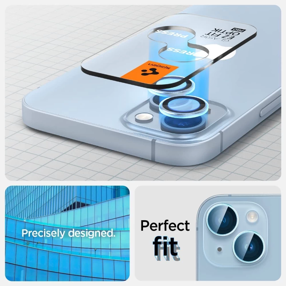 Apple iPhone 14 Plus apsauginis stiklas mėlyna SPIGEN OPTIK.TR EZ FIT CAMERA PROTECTOR (2-pack)