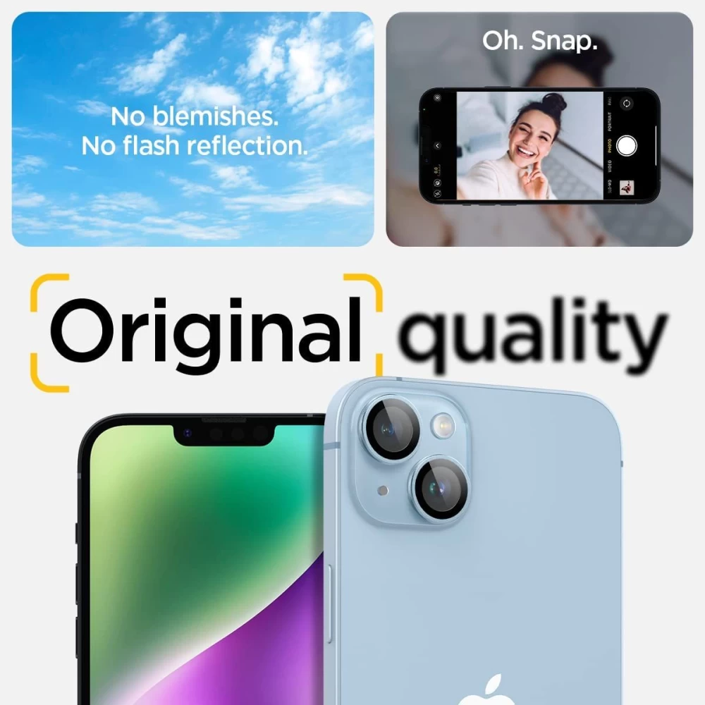 Apple iPhone 14 Plus apsauginis stiklas mėlyna SPIGEN OPTIK.TR EZ FIT CAMERA PROTECTOR (2-pack)