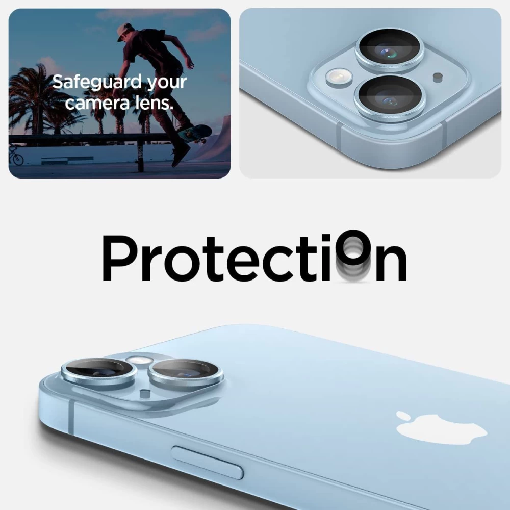 Apple iPhone 14 Plus apsauginis stiklas mėlyna SPIGEN OPTIK.TR EZ FIT CAMERA PROTECTOR (2-pack)