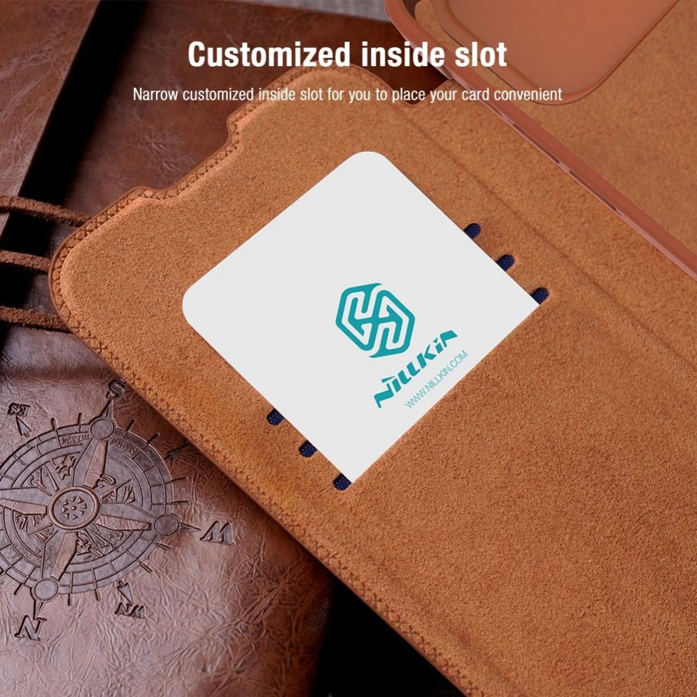 Apple iPhone 14 Plus suojakotelo ruskea Nillkin Qin Pro Leather