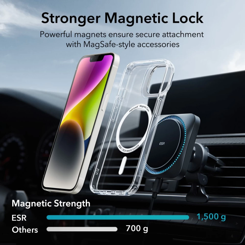 Apple iPhone 14 Plus suojakuori läpinäkyvä ESR CLASSIC KICKSTAND HALOLOCK MAGSAFE