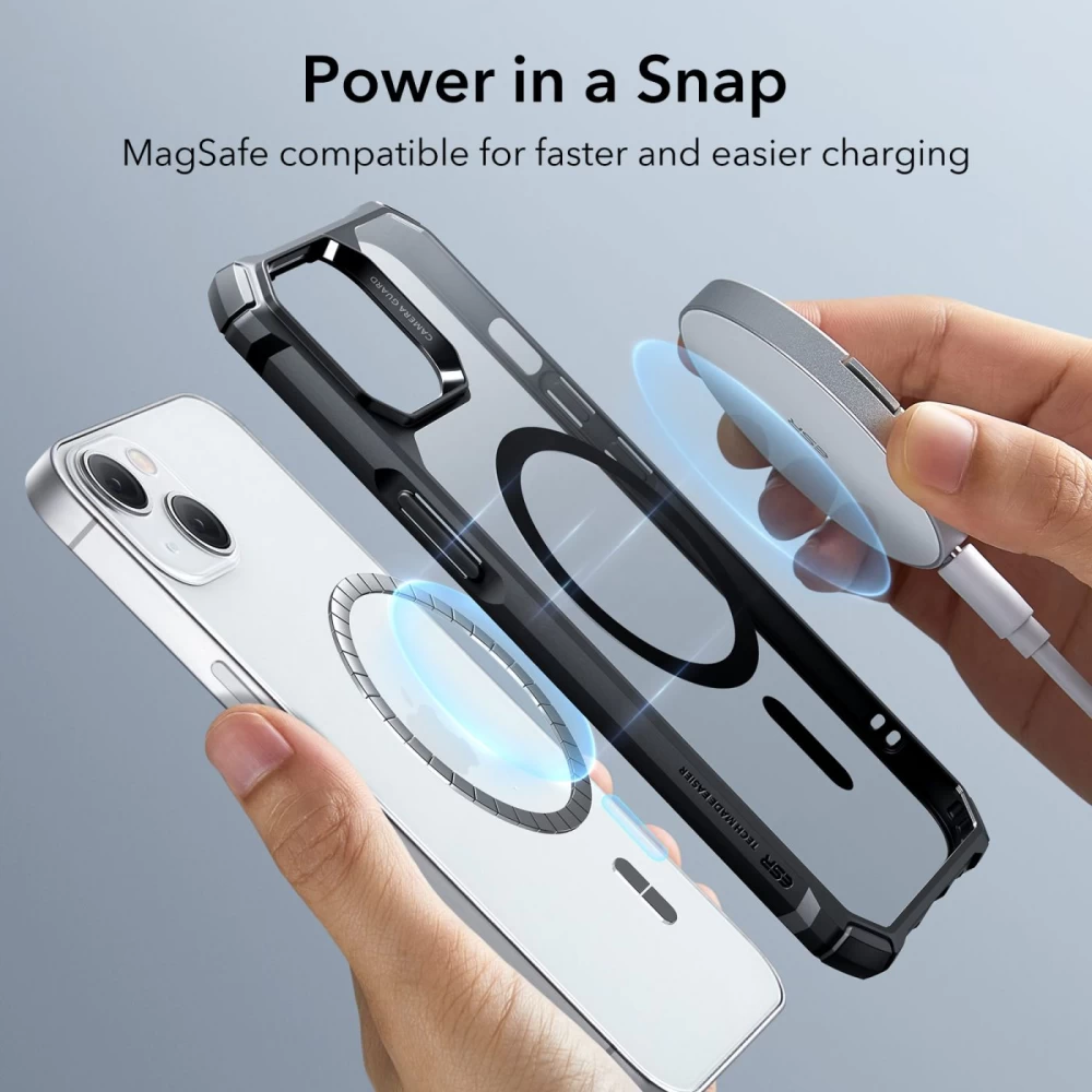 Apple iPhone 14 Plus case transparent gray ESR AIR ARMOR HALOLOCK MAGSAFE