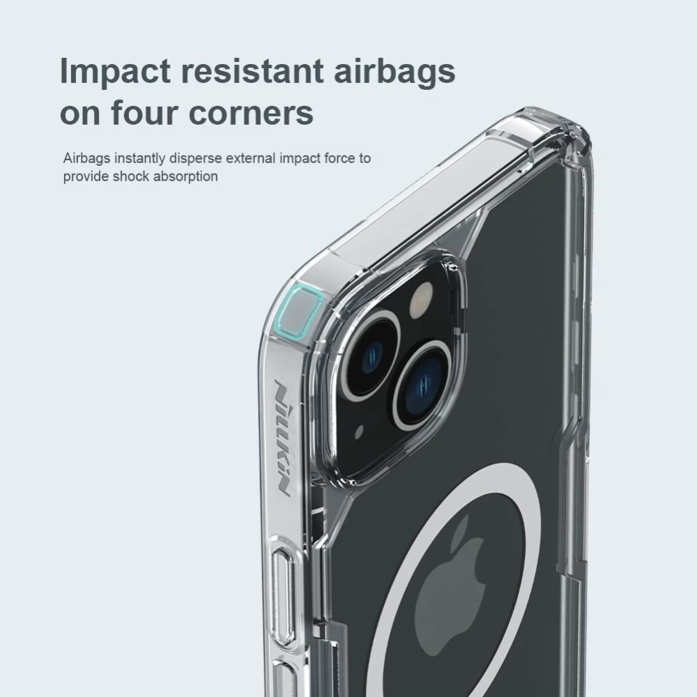 Apple iPhone 14 Plus suojakuori läpinäkyvä sininen Nillkin TPU Pro Magnetic