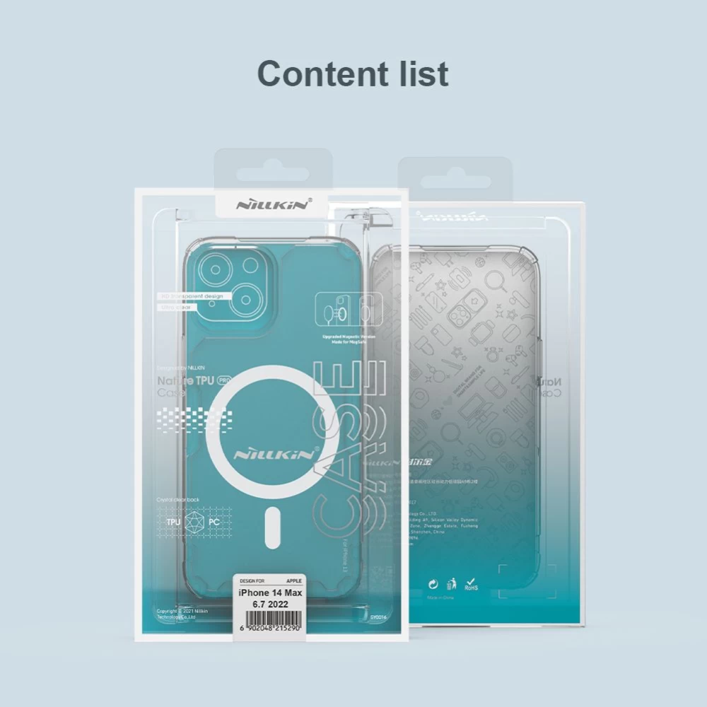 Apple iPhone 14 Plus suojakuori läpinäkyvä sininen Nillkin TPU Pro Magnetic