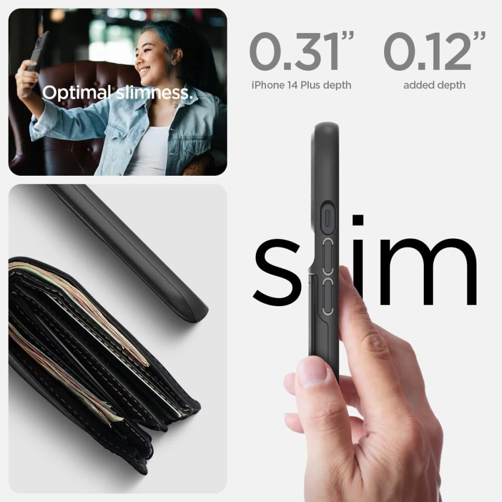 Apple iPhone 14 Plus suojakuori musta SPIGEN SLIM ARMOR CS