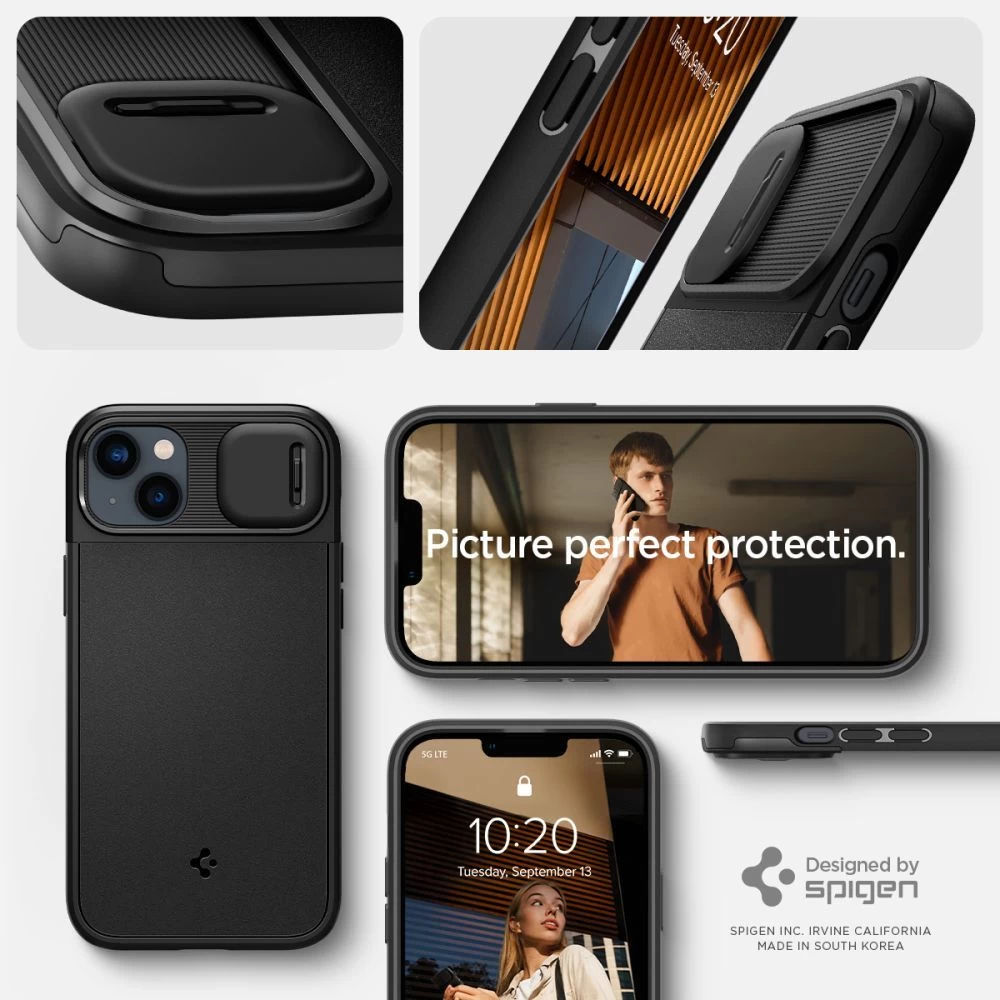 Apple iPhone 14 Plus suojakuori musta SPIGEN OPTIK ARMOR MAG MAGSAFE