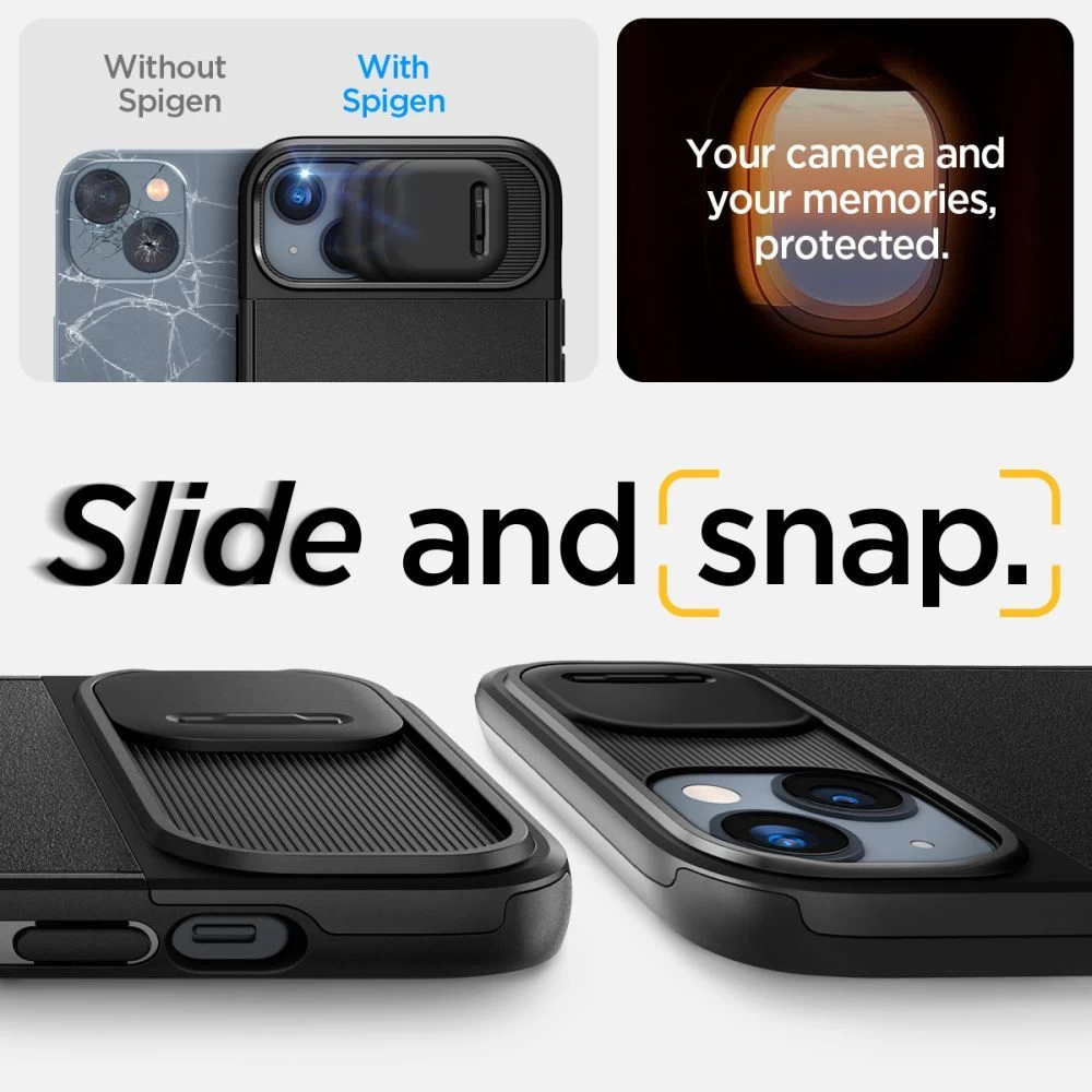 Apple iPhone 14 Plus suojakuori musta SPIGEN OPTIK ARMOR MAG MAGSAFE