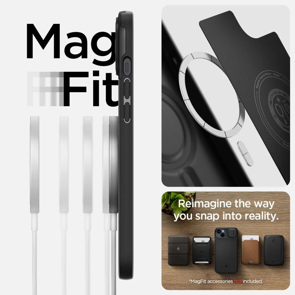 Apple iPhone 14 Plus suojakuori musta SPIGEN OPTIK ARMOR MAG MAGSAFE