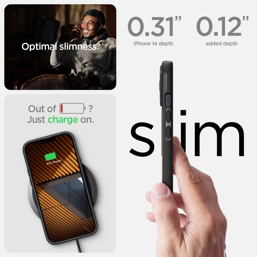 Apple iPhone 14 Plus suojakuori musta SPIGEN OPTIK ARMOR MAG MAGSAFE