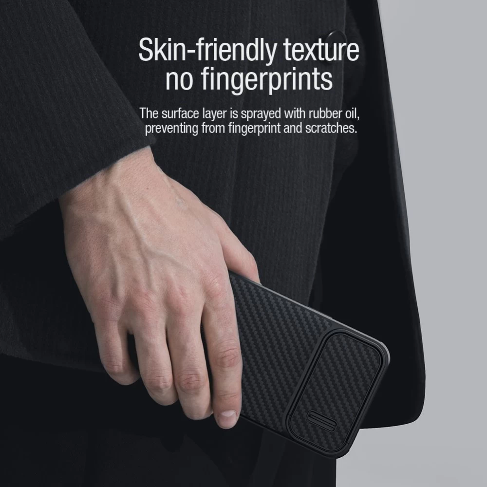 Apple iPhone 14 Plus suojakuori musta Nillkin Synthetic Fiber S Magnetic