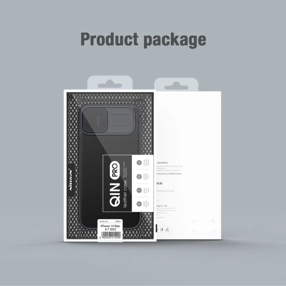 Apple iPhone 14 Plus suojakotelo harmaa Nillkin Qin Pro Leather (Cloth Version)