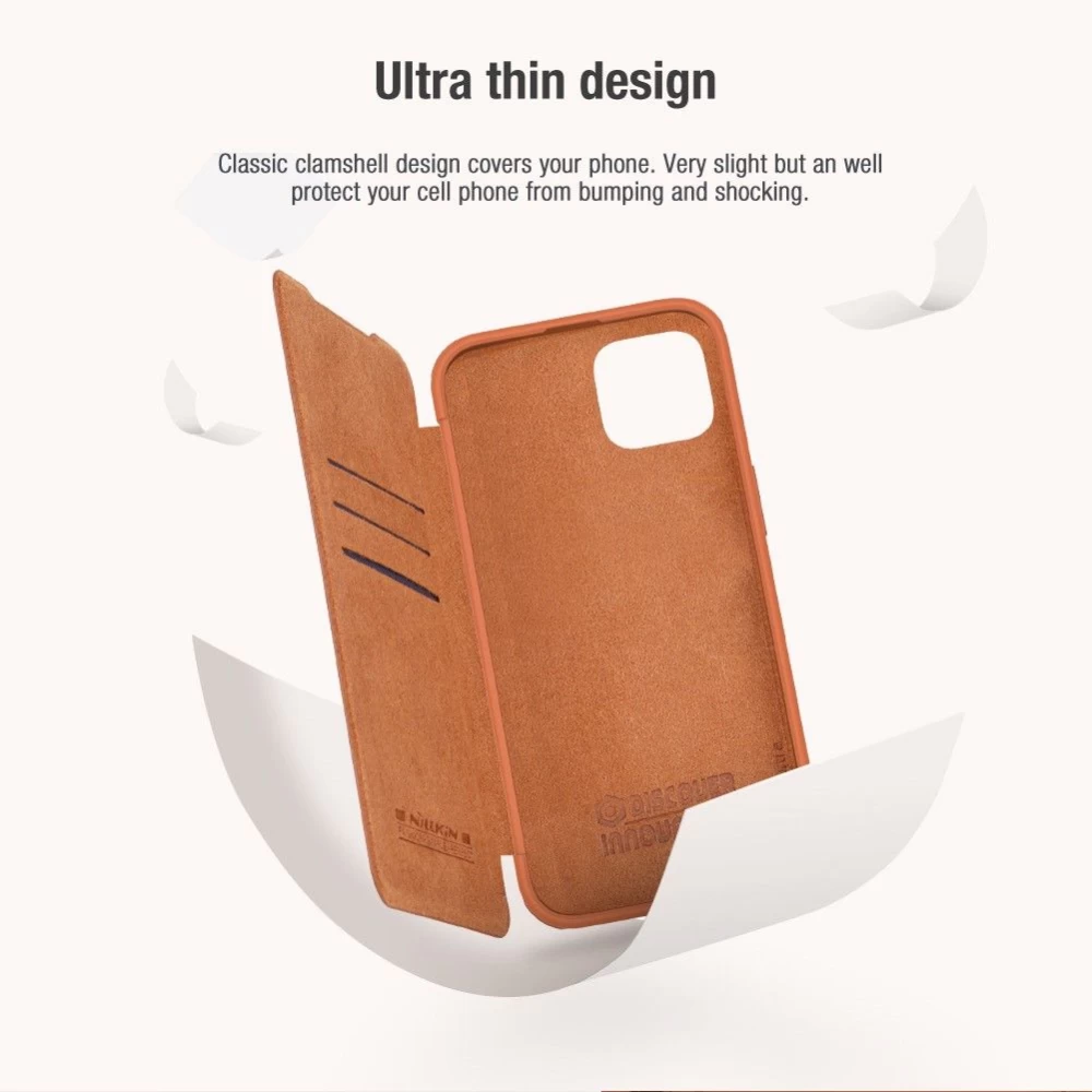 Apple iPhone 14 Plus suojakotelo sininen Nillkin Qin Pro Leather