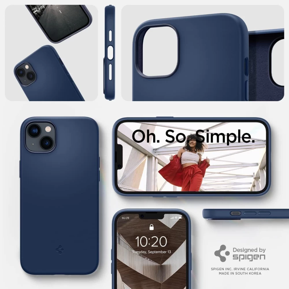 Apple iPhone 14 Plus suojakuori sininen SPIGEN SILICONE FIT MAG MAGSAFE