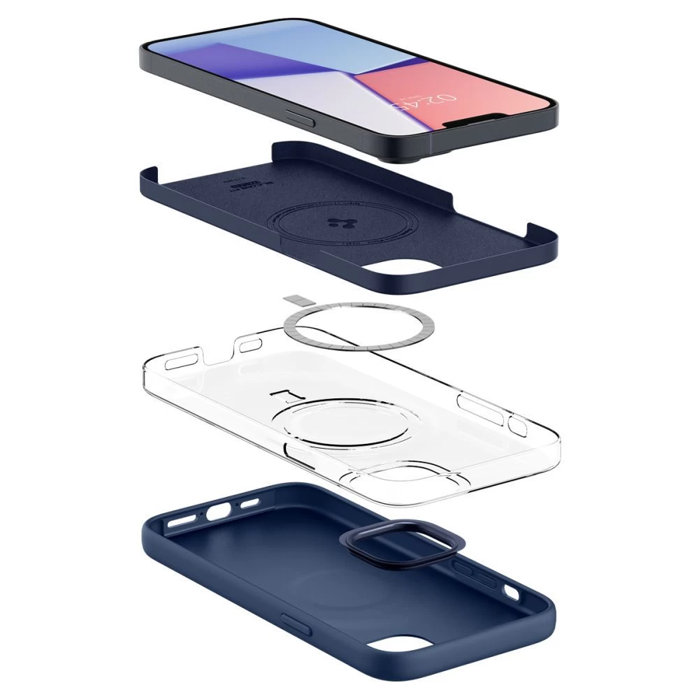 Apple iPhone 14 Plus suojakuori sininen SPIGEN SILICONE FIT MAG MAGSAFE