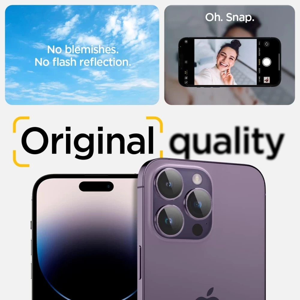 Apple iPhone 14 Pro Max aizsargstikls  SPIGEN OPTIK.TR EZ FIT CAMERA PROTECTOR (2-pack)