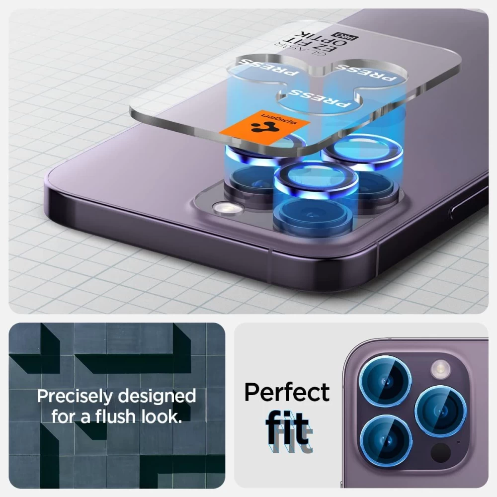 Apple iPhone 14 Pro Max aizsargstikls  SPIGEN OPTIK.TR EZ FIT CAMERA PROTECTOR (2-pack)