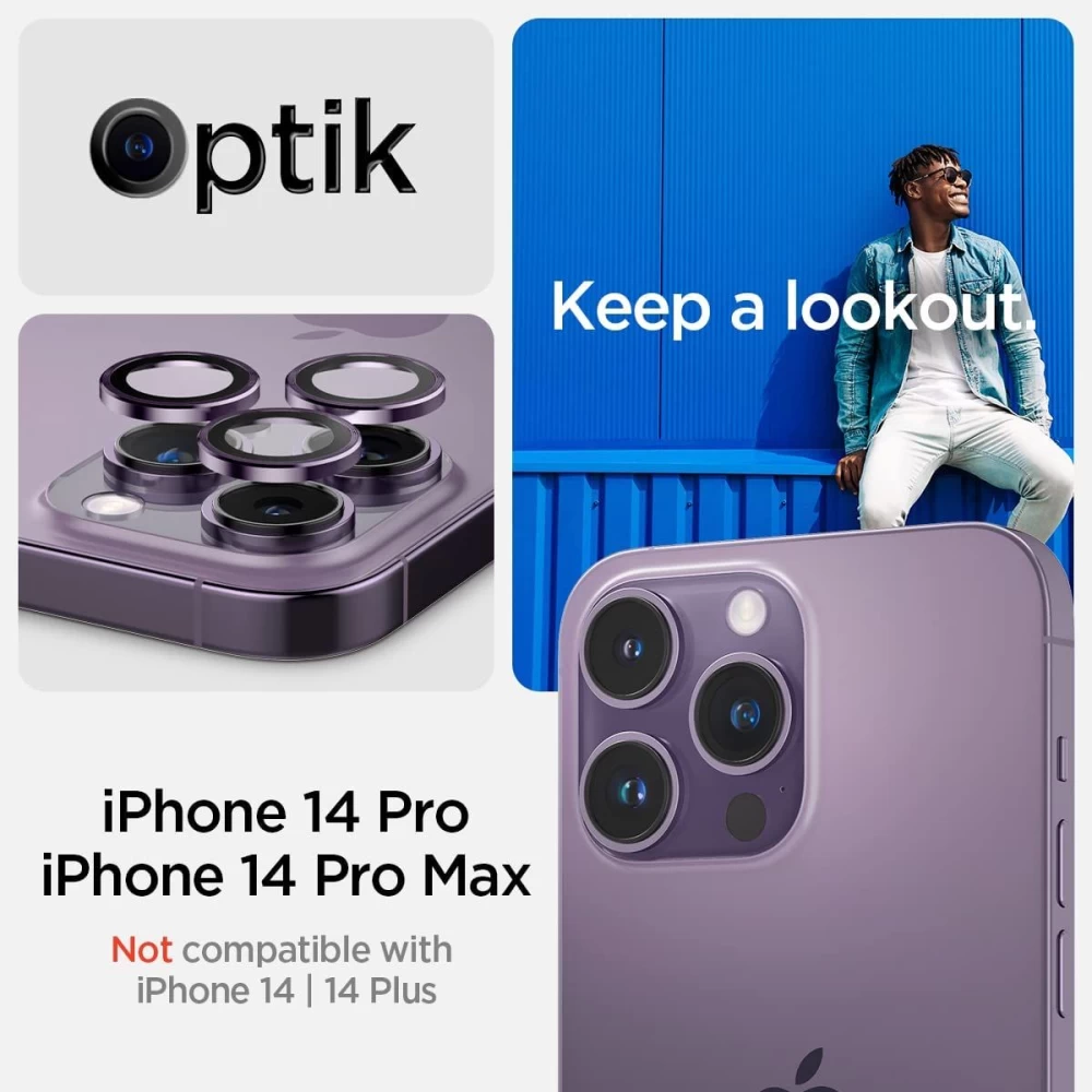 Apple iPhone 14 Pro Max aizsargstikls  SPIGEN OPTIK.TR EZ FIT CAMERA PROTECTOR (2-pack)