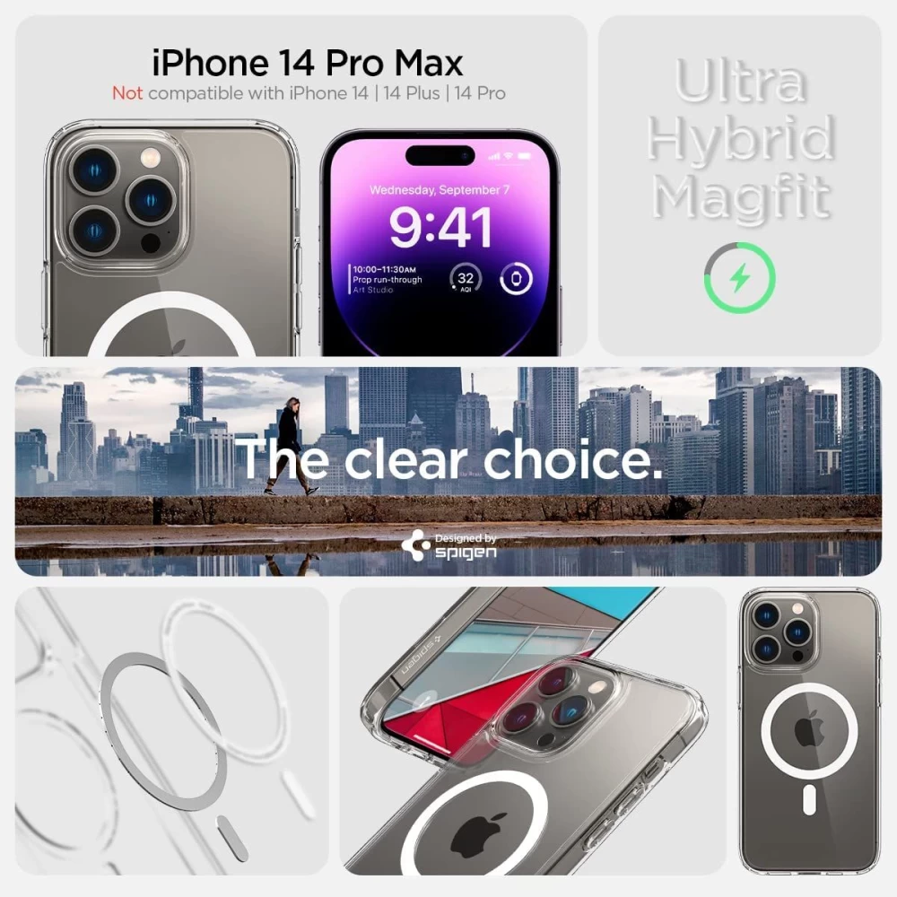 Apple iPhone 14 Pro Max dėklas  SPIGEN ULTRA HYBRID Mag Magsafe
