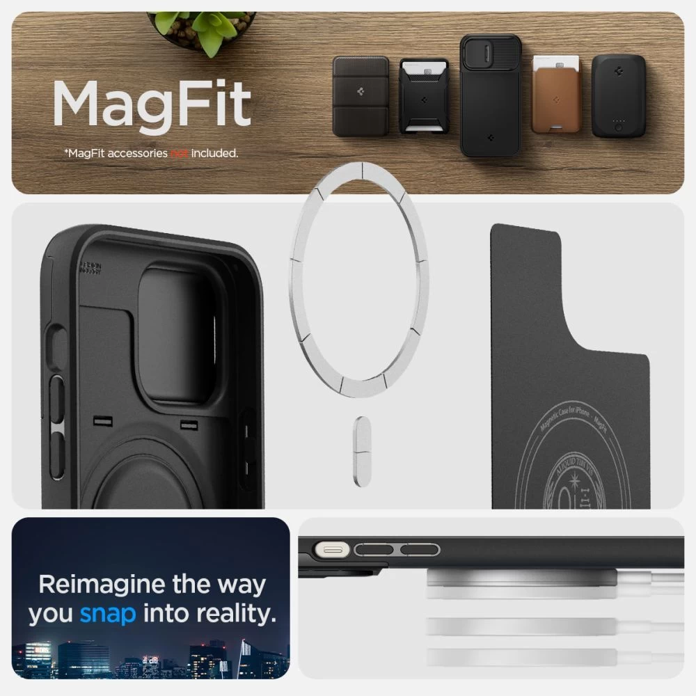 Apple iPhone 14 Pro Max dėklas  SPIGEN OPTIK ARMOR MAG MAGSAFE
