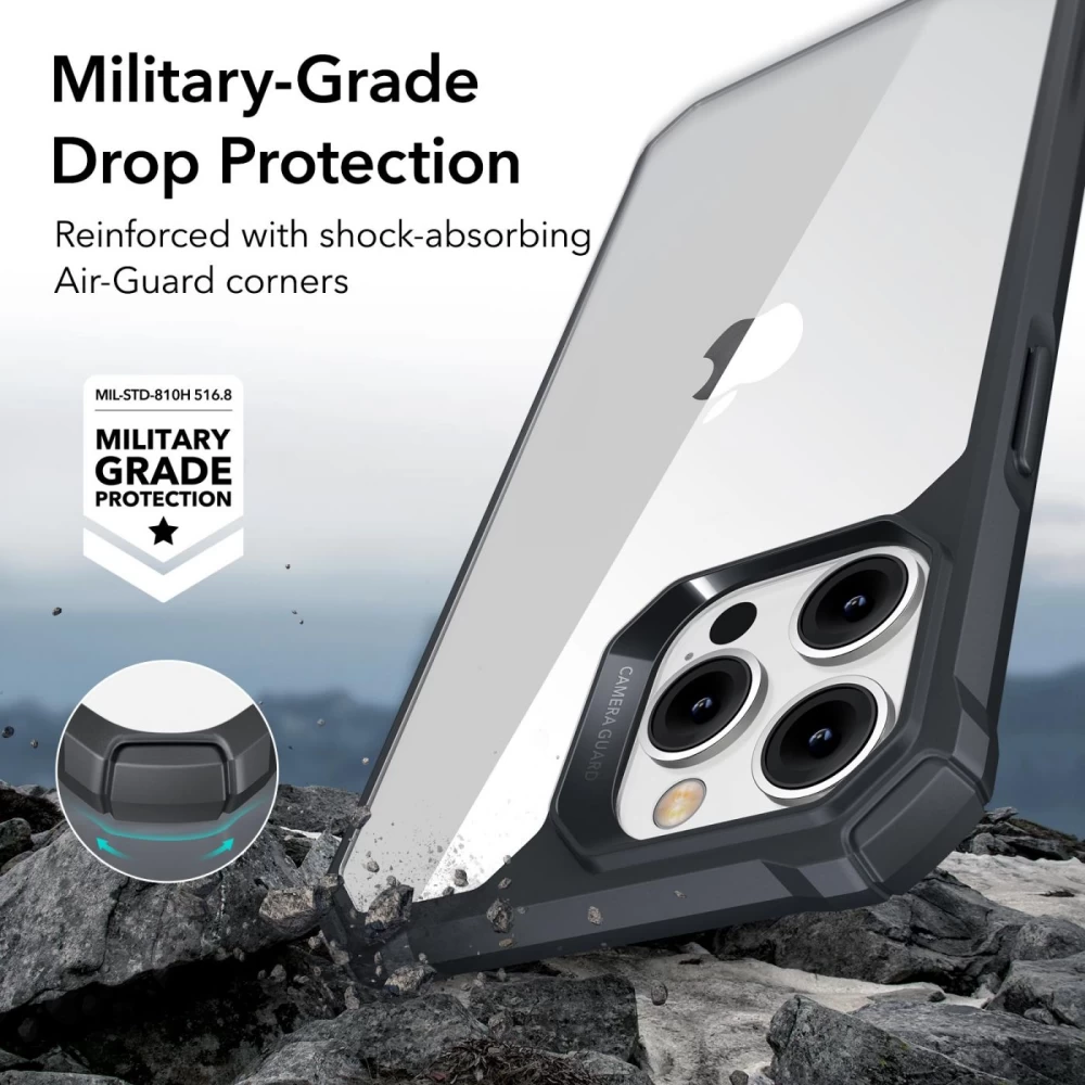 Apple iPhone 14 Pro Max dėklas skaidrus pilkas ESR AIR ARMOR