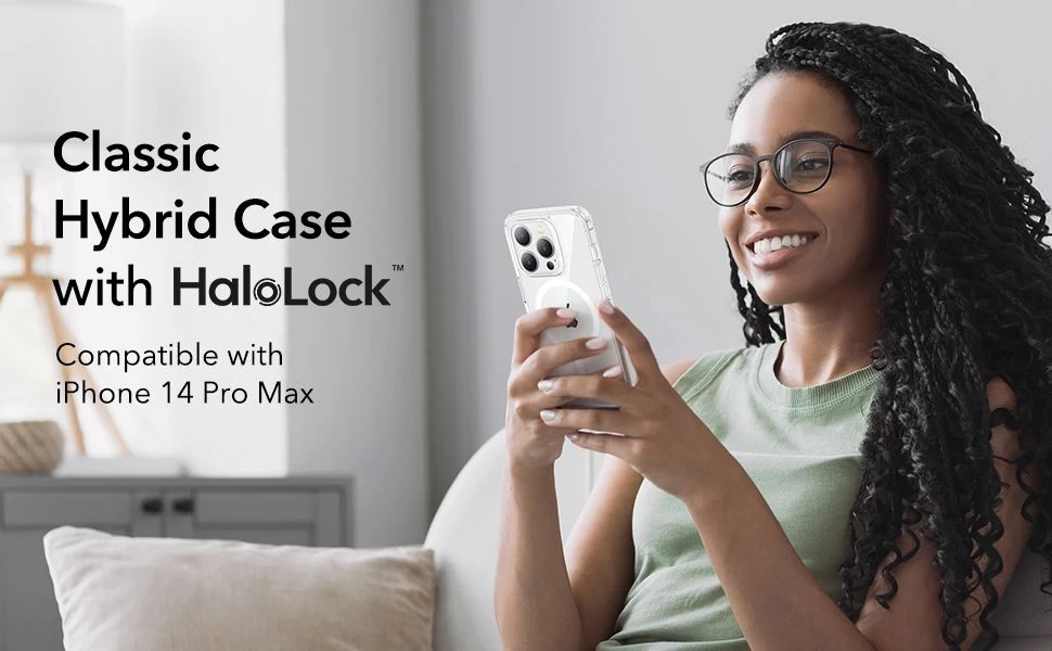 Apple iPhone 14 Pro Max dėklas skaidrus ESR CLASSIC HYBRID HALOLOCK MAGSAFE