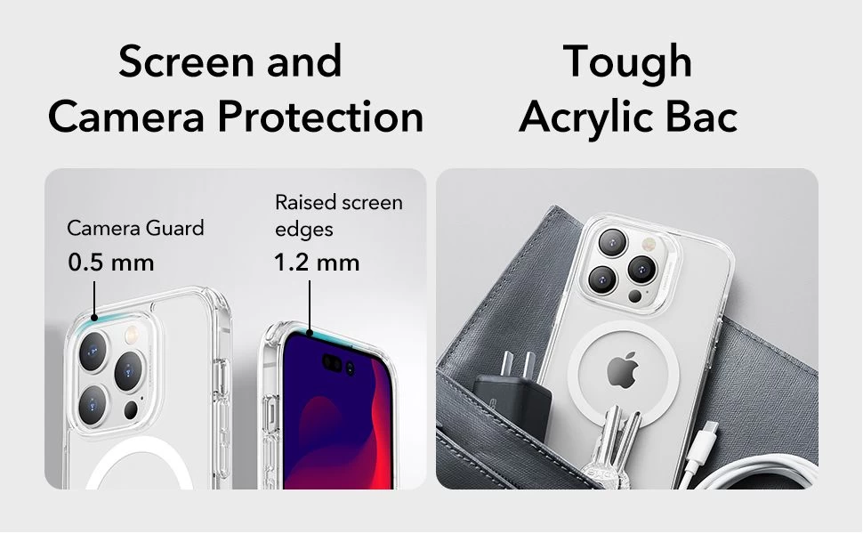 Apple iPhone 14 Pro Max dėklas skaidrus ESR CLASSIC HYBRID HALOLOCK MAGSAFE