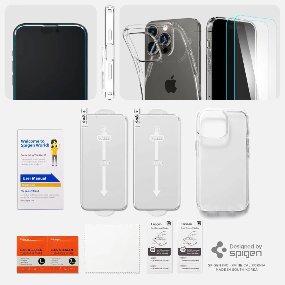 Apple iPhone 14 Pro Max dėklas skaidrus SPIGEN CRYSTAL PACK