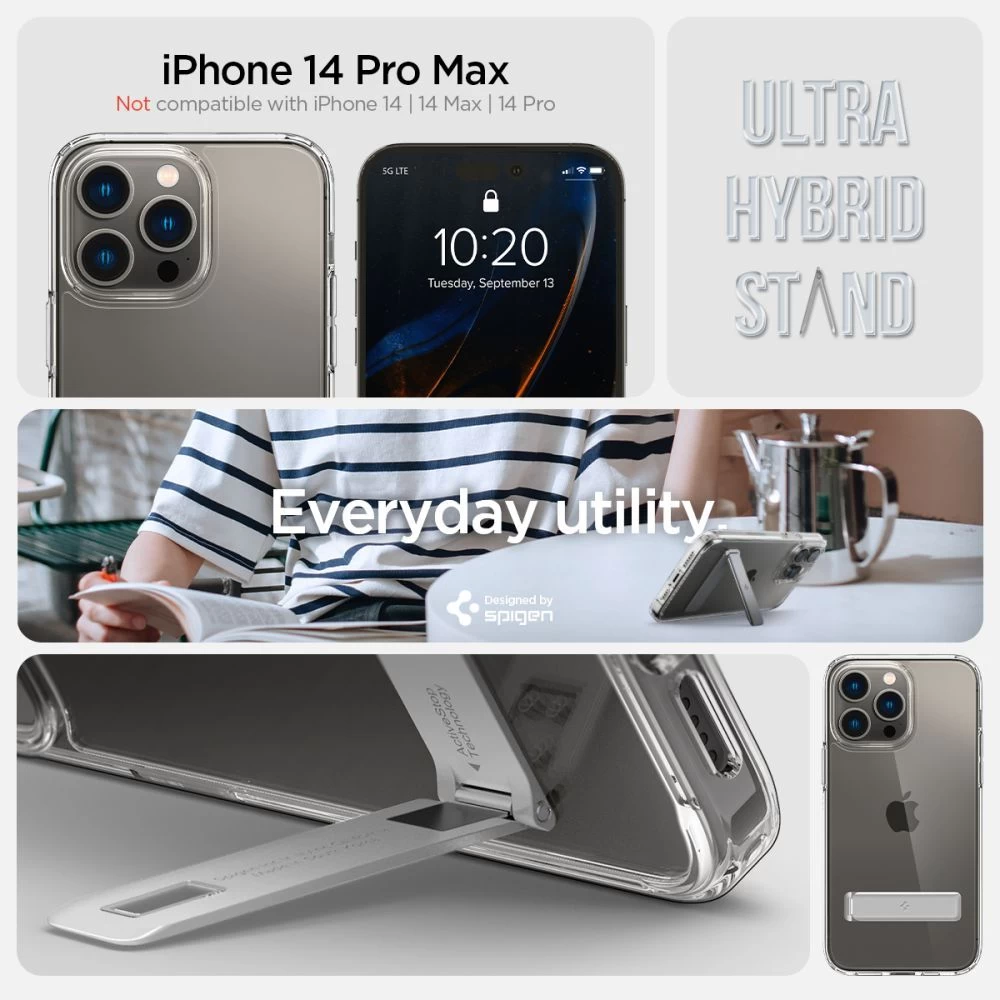 Apple iPhone 14 Pro Max dėklas skaidrus SPIGEN ULTRA HYBRID ”S” IPHONE PRO MAX