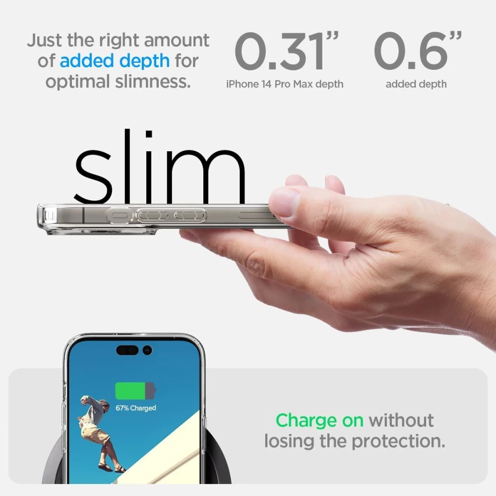Apple iPhone 14 Pro Max dėklas skaidrus SPIGEN QUARTZ HYBRID