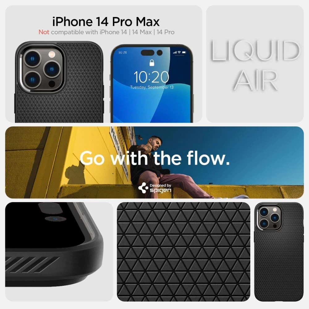 Apple iPhone 14 Pro Max dėklas Juoda SPIGEN LIQUID AIR