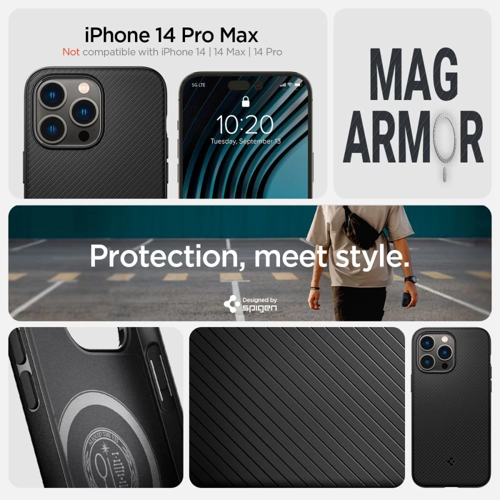 Apple iPhone 14 Pro Max skal svart SPIGEN MAG ARMOR