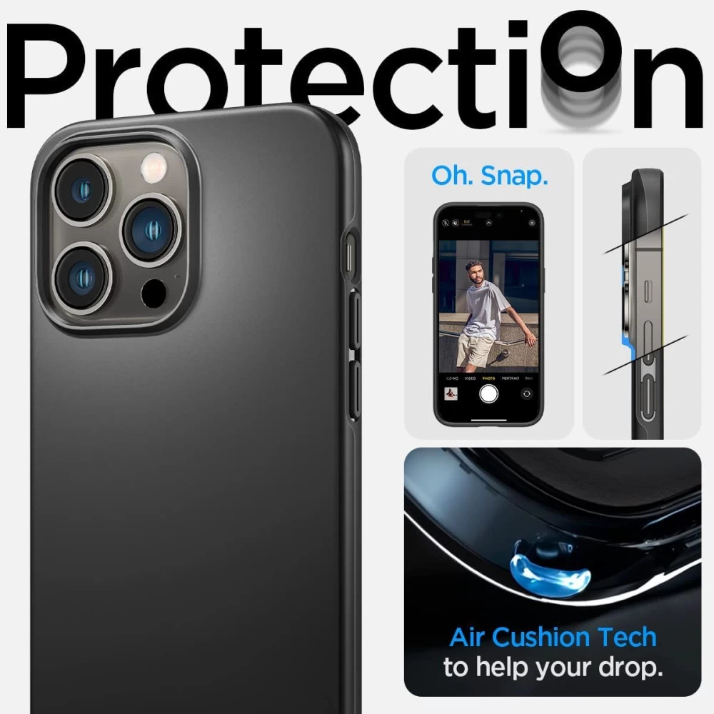 Apple iPhone 14 Pro Max dėklas Juoda SPIGEN THIN FIT