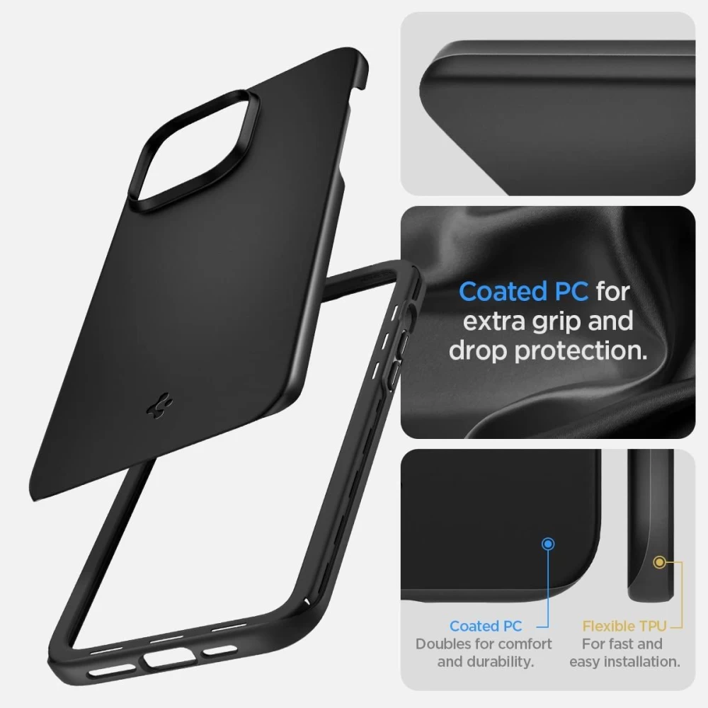 Apple iPhone 14 Pro Max dėklas Juoda SPIGEN THIN FIT