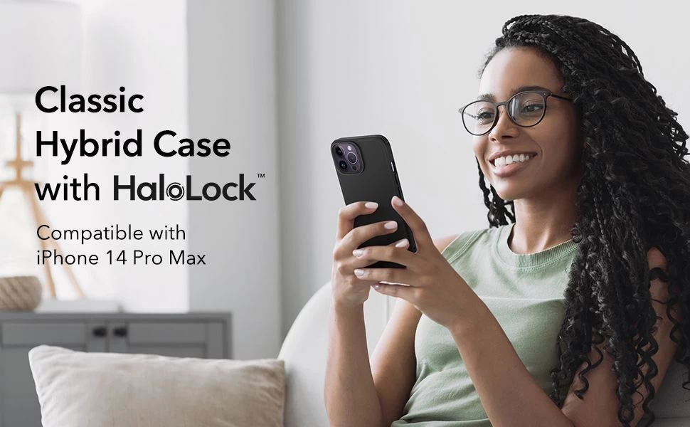 Apple iPhone 14 Pro Max dėklas Juoda ESR CLASSIC HYBRID HALOLOCK MAGSAFE