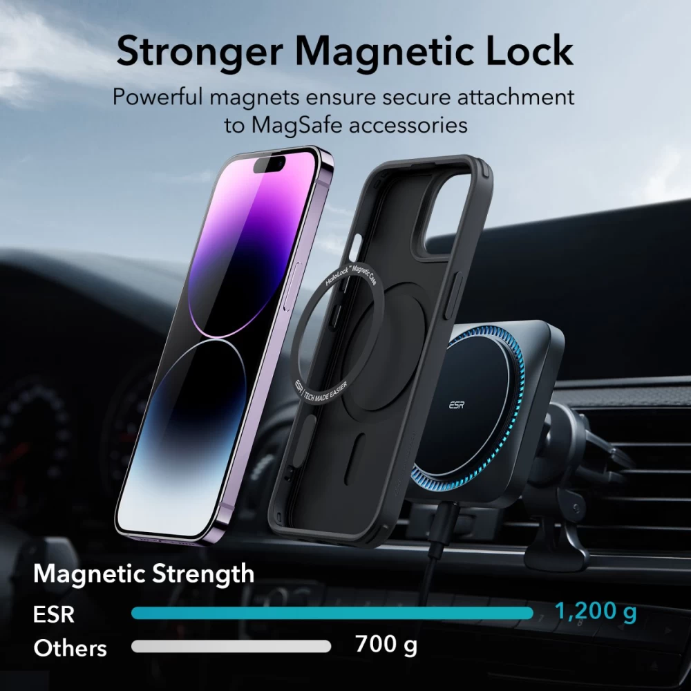 Apple iPhone 14 Pro Max dėklas Juoda ESR CLASSIC HYBRID HALOLOCK MAGSAFE